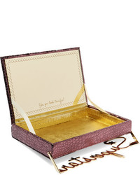 dunkelrote Leder Clutch von Charlotte Olympia