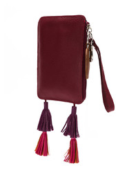 dunkelrote Leder Clutch von Sarah Chofakian