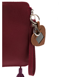 dunkelrote Leder Clutch von Sarah Chofakian