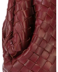 dunkelrote Leder Clutch von Bottega Veneta