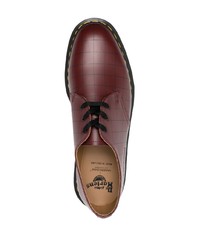 dunkelrote Leder Derby Schuhe mit Karomuster von Dr. Martens