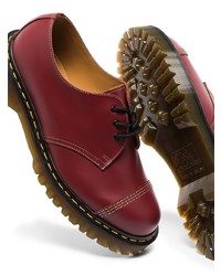 dunkelrote Leder Derby Schuhe von Dr. Martens