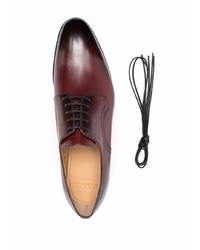 dunkelrote Leder Derby Schuhe von Bally