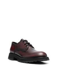 dunkelrote Leder Derby Schuhe von Alexander McQueen