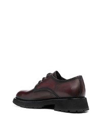 dunkelrote Leder Derby Schuhe von Alexander McQueen