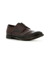 dunkelrote Leder Derby Schuhe von Officine Creative