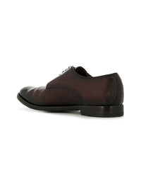 dunkelrote Leder Derby Schuhe von Officine Creative