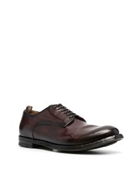 dunkelrote Leder Derby Schuhe von Officine Creative