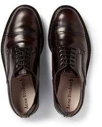 dunkelrote Leder Derby Schuhe von Acne Studios