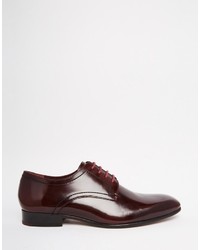 dunkelrote Leder Derby Schuhe von Ted Baker