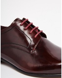 dunkelrote Leder Derby Schuhe von Ted Baker