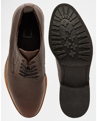 dunkelrote Leder Derby Schuhe von Asos