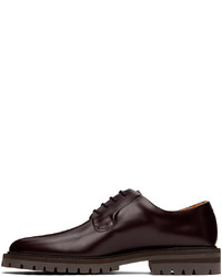 dunkelrote Leder Derby Schuhe von Common Projects