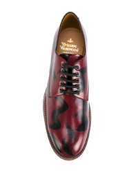 dunkelrote Leder Derby Schuhe von Vivienne Westwood MAN
