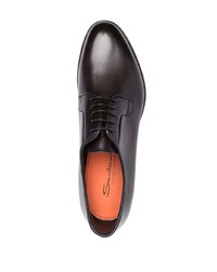 dunkelrote Leder Derby Schuhe von Santoni