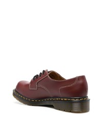 dunkelrote Leder Derby Schuhe von Comme des Garcons Homme Deux