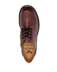 dunkelrote Leder Derby Schuhe von Comme des Garcons Homme Deux