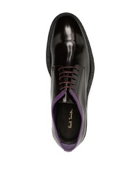 dunkelrote Leder Derby Schuhe von Paul Smith