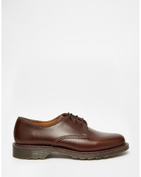 dunkelrote Leder Derby Schuhe von Dr. Martens