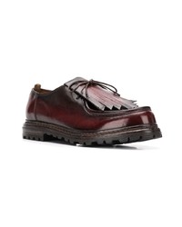 dunkelrote Leder Derby Schuhe von Officine Creative