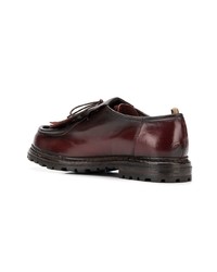 dunkelrote Leder Derby Schuhe von Officine Creative