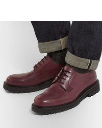 dunkelrote Leder Derby Schuhe von Mr P.