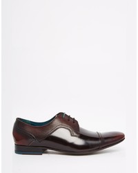 dunkelrote Leder Derby Schuhe von Ted Baker