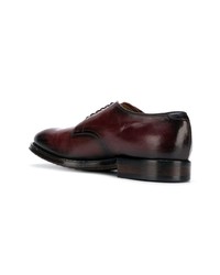 dunkelrote Leder Derby Schuhe von Officine Creative