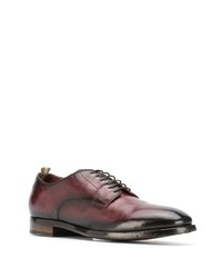 dunkelrote Leder Derby Schuhe von Officine Creative