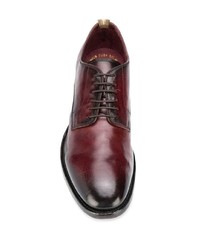 dunkelrote Leder Derby Schuhe von Officine Creative