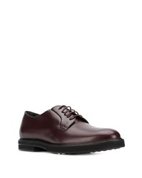 dunkelrote Leder Derby Schuhe von Tod's