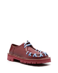 dunkelrote Leder Derby Schuhe von CamperLab