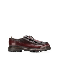 dunkelrote Leder Derby Schuhe von Officine Creative