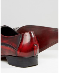 dunkelrote Leder Derby Schuhe von Jeffery West