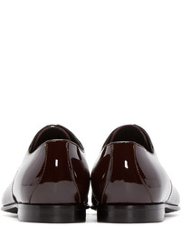 dunkelrote Leder Derby Schuhe von Burberry
