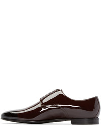 dunkelrote Leder Derby Schuhe von Burberry