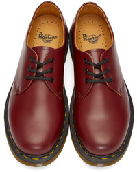 dunkelrote Leder Derby Schuhe von Dr. Martens