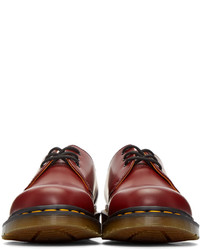 dunkelrote Leder Derby Schuhe von Dr. Martens