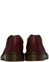 dunkelrote Leder Derby Schuhe von Comme des Garcons Homme Deux