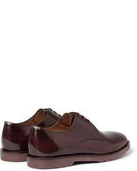 dunkelrote Leder Derby Schuhe von Paul Smith