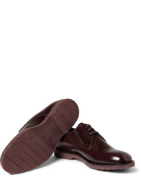 dunkelrote Leder Derby Schuhe von Paul Smith