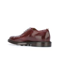 dunkelrote Leder Derby Schuhe von Officine Creative