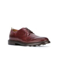 dunkelrote Leder Derby Schuhe von Officine Creative