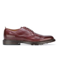 dunkelrote Leder Derby Schuhe von Officine Creative