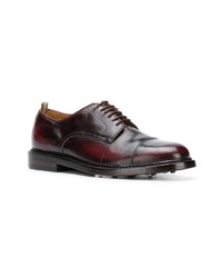 dunkelrote Leder Derby Schuhe von Officine Creative