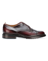 dunkelrote Leder Derby Schuhe von Officine Creative