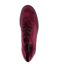 dunkelrote Leder Derby Schuhe von Yohji Yamamoto