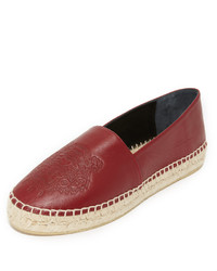 dunkelrote Leder Espadrilles