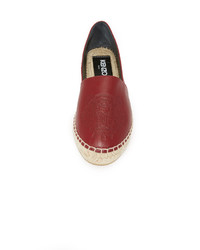 dunkelrote Leder Espadrilles von Kenzo