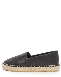 dunkelrote Leder Espadrilles von Kenzo